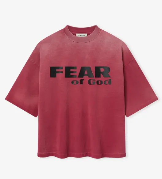 FEAR OF GOD T FOG ：E 2389# ： Red Black Sizes：SMLXL ：
